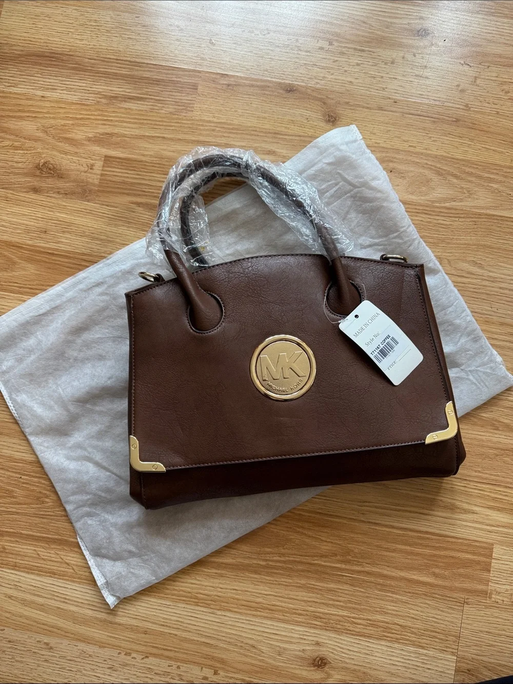 Michael Kors Chocolate Brown Leather Satchel with Gold Logo 🔅